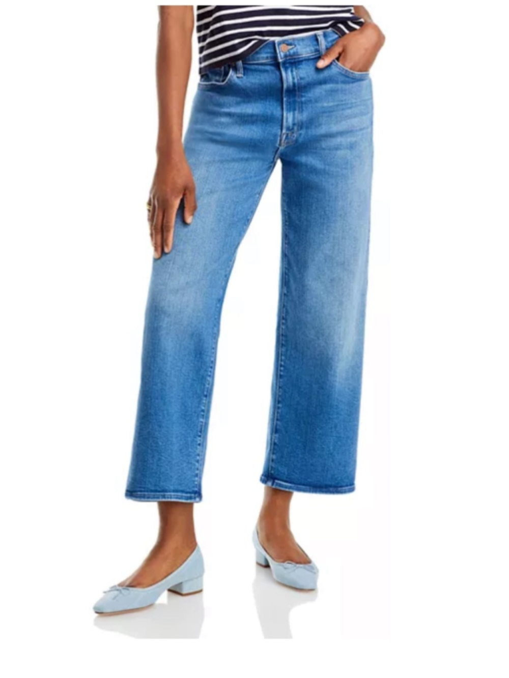 MOTHER The Dodger High Rise Ankle Wide Leg Jeans in Work Hard Play Hard Size 30